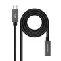 Nano Cable 10.01.4400 Cable Alargador USB 3.2 Tipo-C Macho a Hembra 50cm Negro - 20Gbps, 60W, Compatible Thunderbolt 3 y 4K